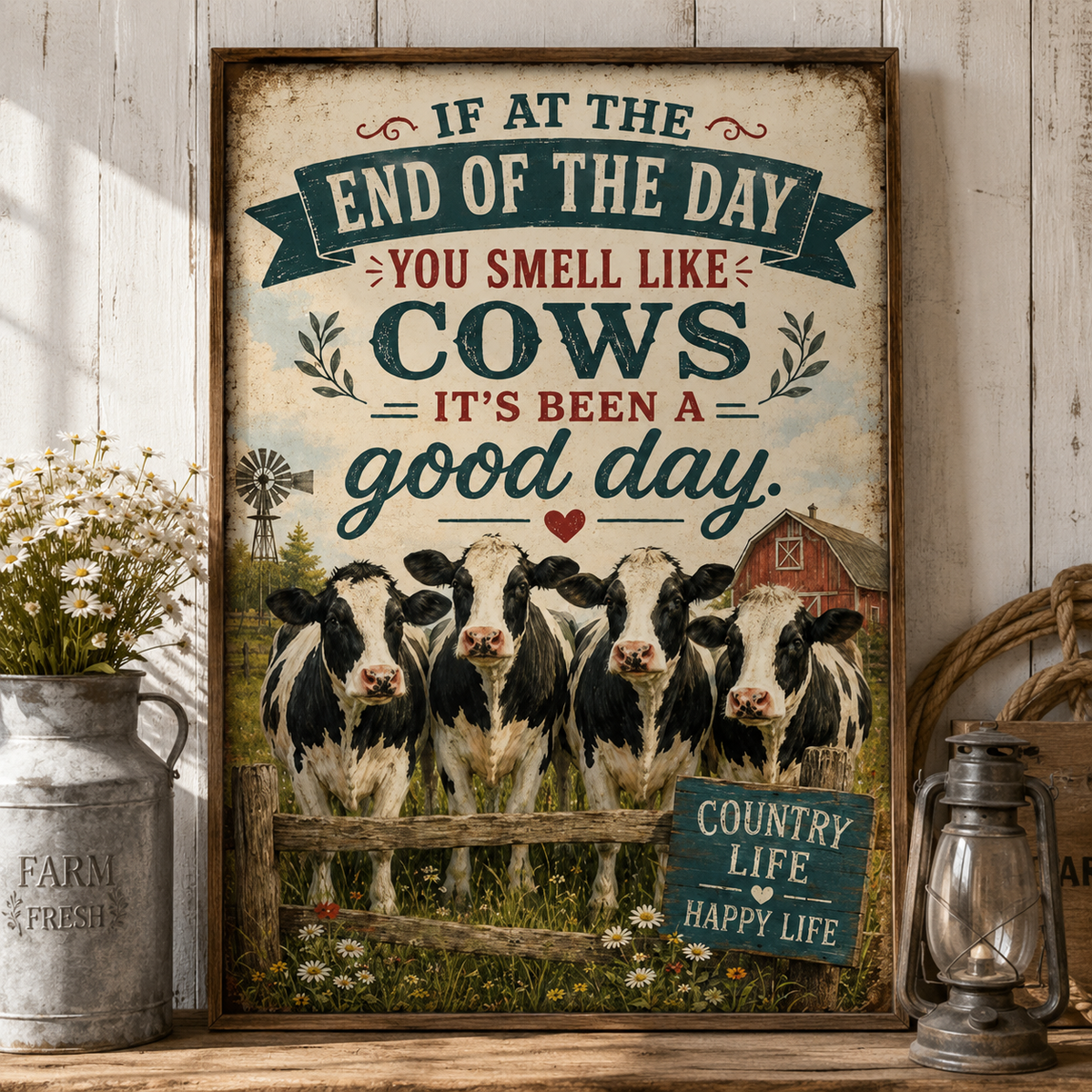 Cow It's Been A Good Day Poster, Funny Cow Wall Art, Farmhouse Animal Print, Cow Lover Gift