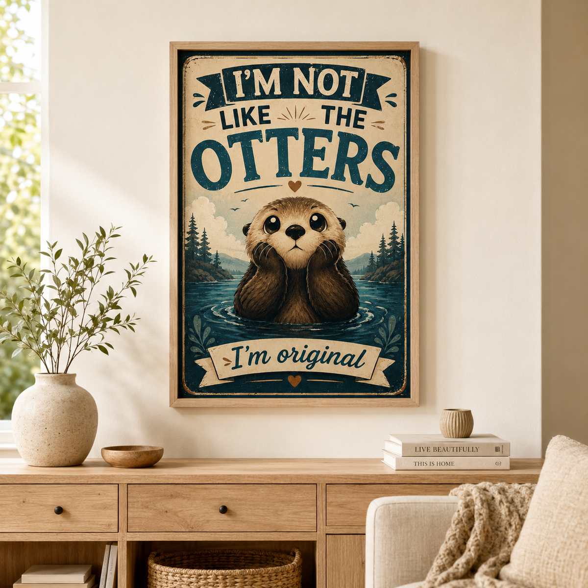 Otter I'm Not Like The Otters Poster, Funny Otter Wall Art, Cute Animal Quote Print, Otter Lover Gift
