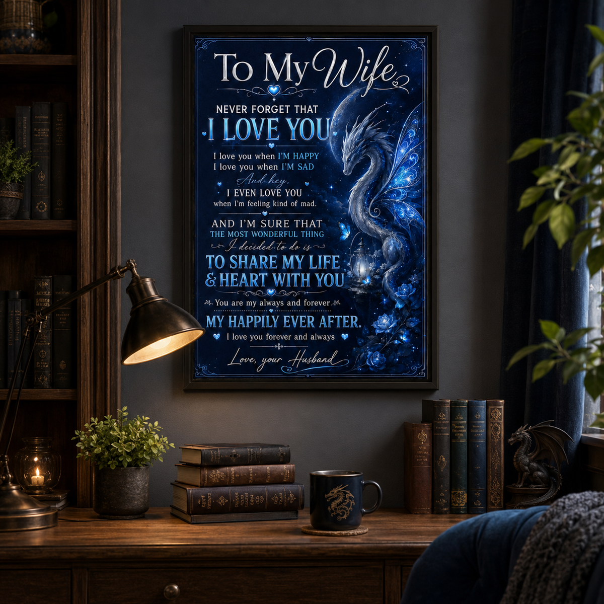 To My Wife Poster, Romantic Gift from Husband, Love Quote Wall Art, Anniversary Gift for Wife