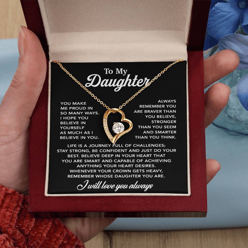 To My Daughter Necklace, Gift for Daughter from Dad, Father Daughter Necklace 24_3_Black