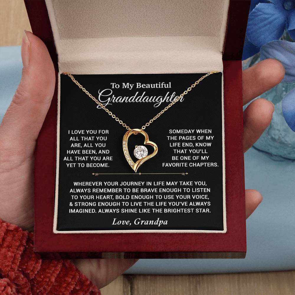 To My Granddaughter Necklace, Birthday Gift For Granddaughter, Birthday Gifts 12_6_Black