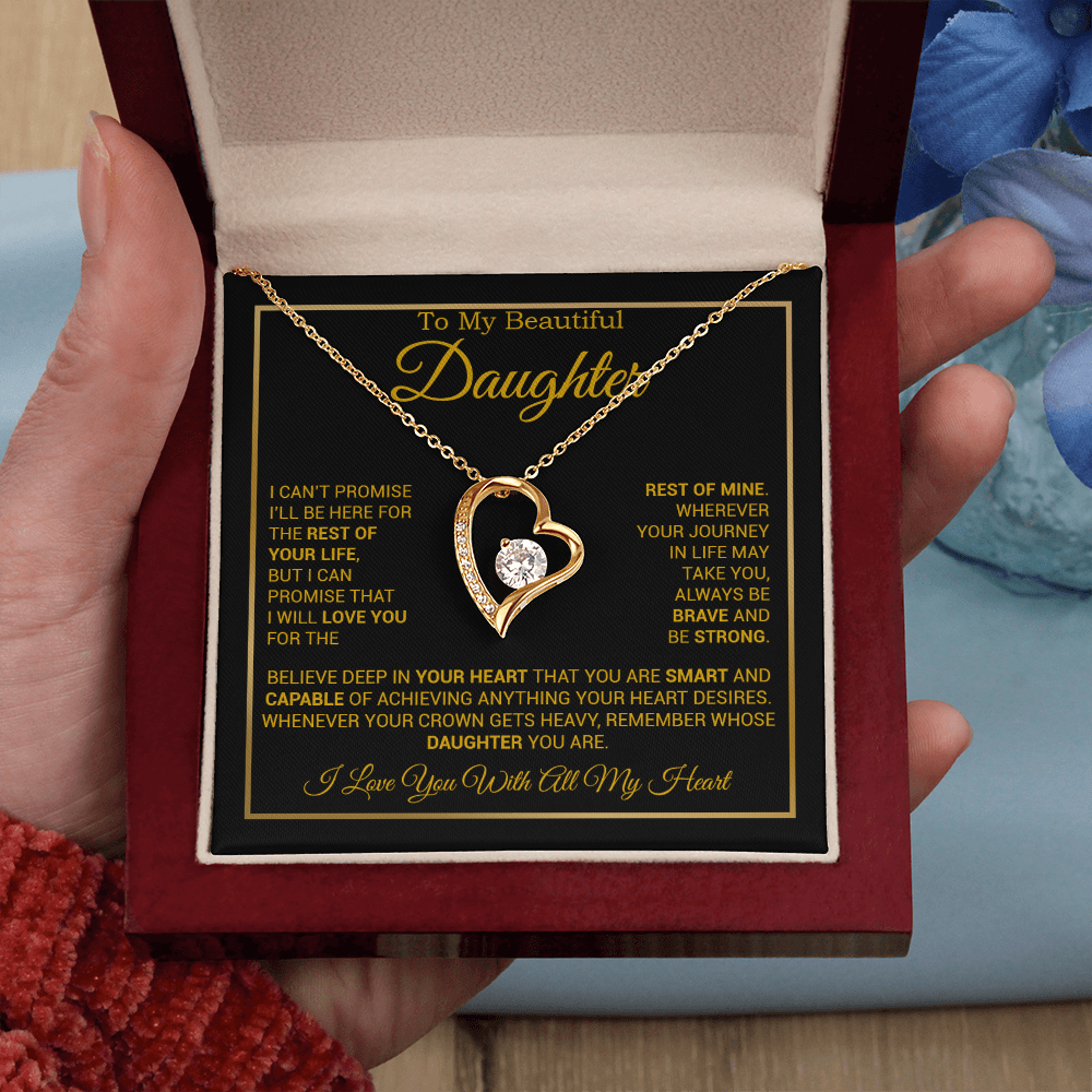 To My Daughter Necklace, Gift for Daughter from Dad And Mom Daughter_Gold