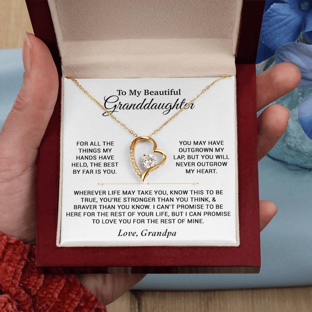 To My Granddaughter Necklace, Birthday Gift For Granddaughter, Birthday Gifts 8_6_White
