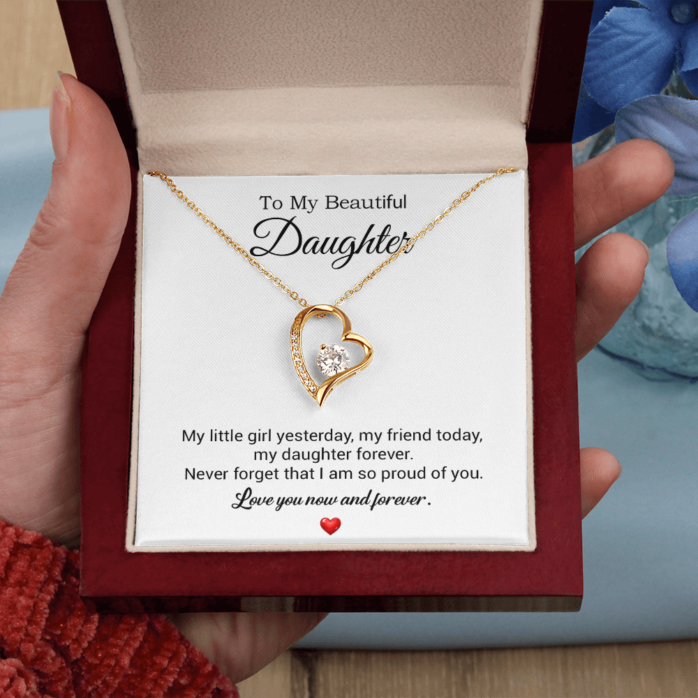 To My Daughter Necklace, Gift For Daughter From Dad, Daughter Father Necklace 10_7_White