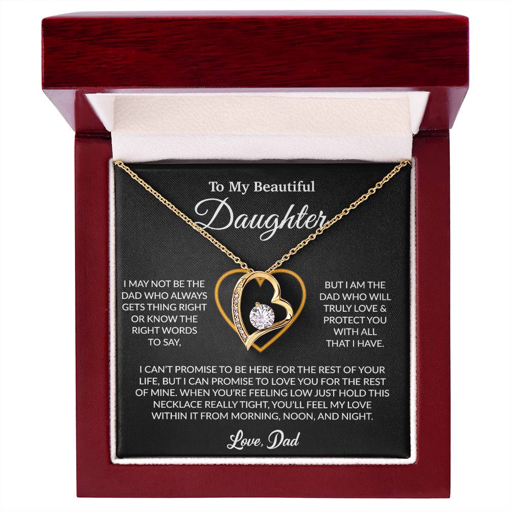To My Daughter Necklace, Gift for Daughter from Dad, Father Daughter Necklace 13_6_Black