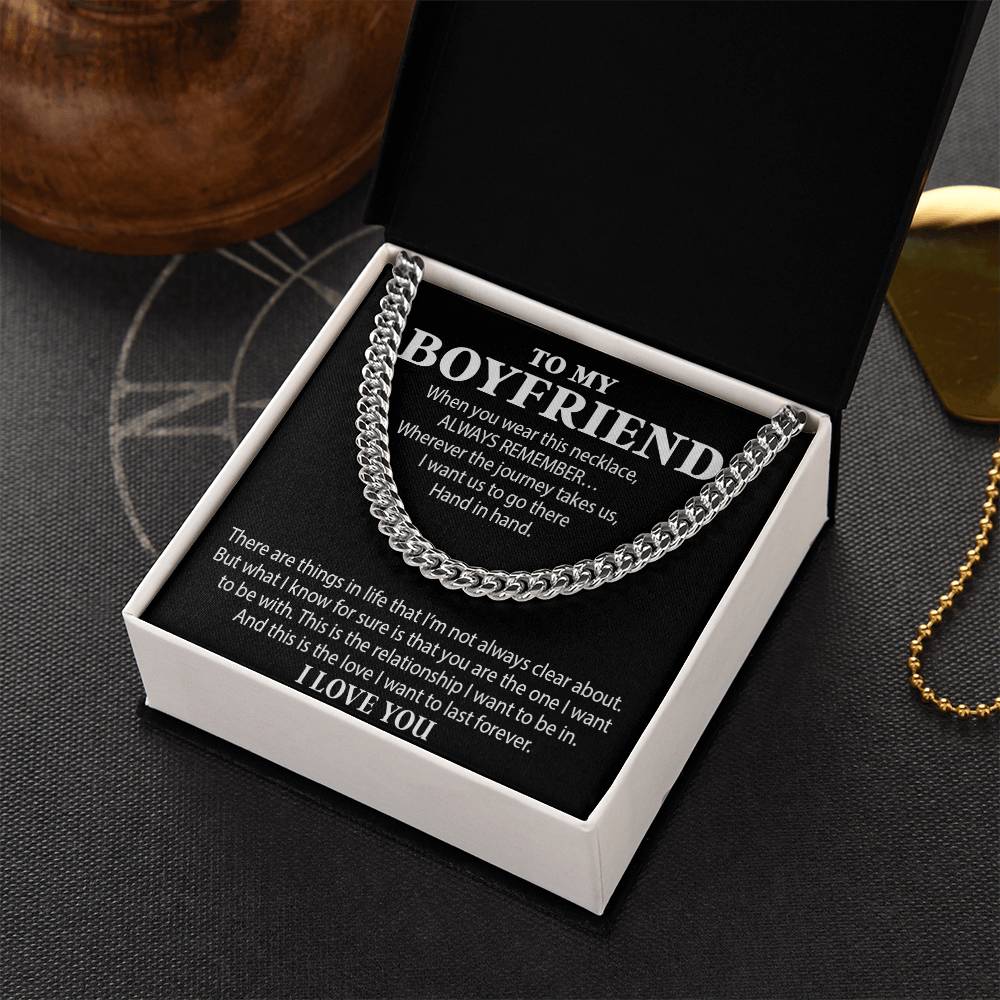Boyfriend Cuban Chain Necklace, Promise Necklace For Boyfriend, Boyfriend Necklace