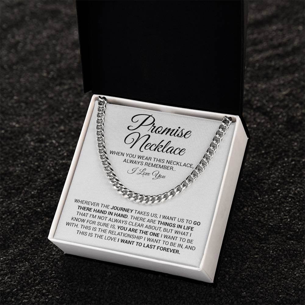 Promise Necklace Gift for Him, To My Man Cuban Chain Necklace, Anniversary Gift, Ideas for Boyfriend