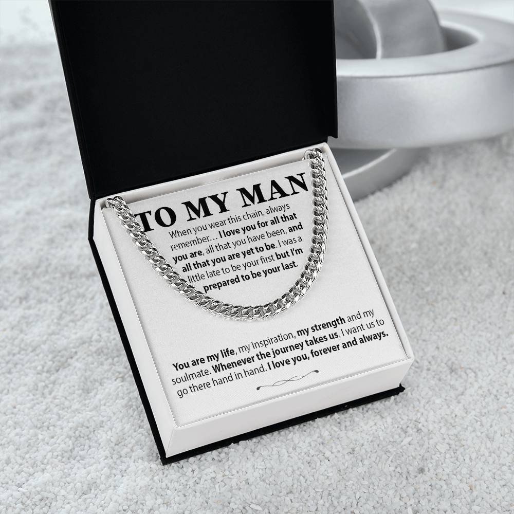 To My Man Cuban Chain Necklace, Gift for Him, Anniversary Birthday Christmas 13_10