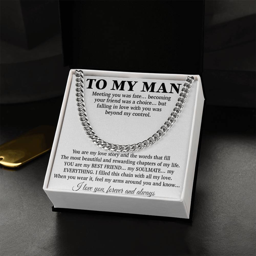 To My Man Cuban Chain Necklace, Gift for Him, Anniversary Birthday Christmas 24_5
