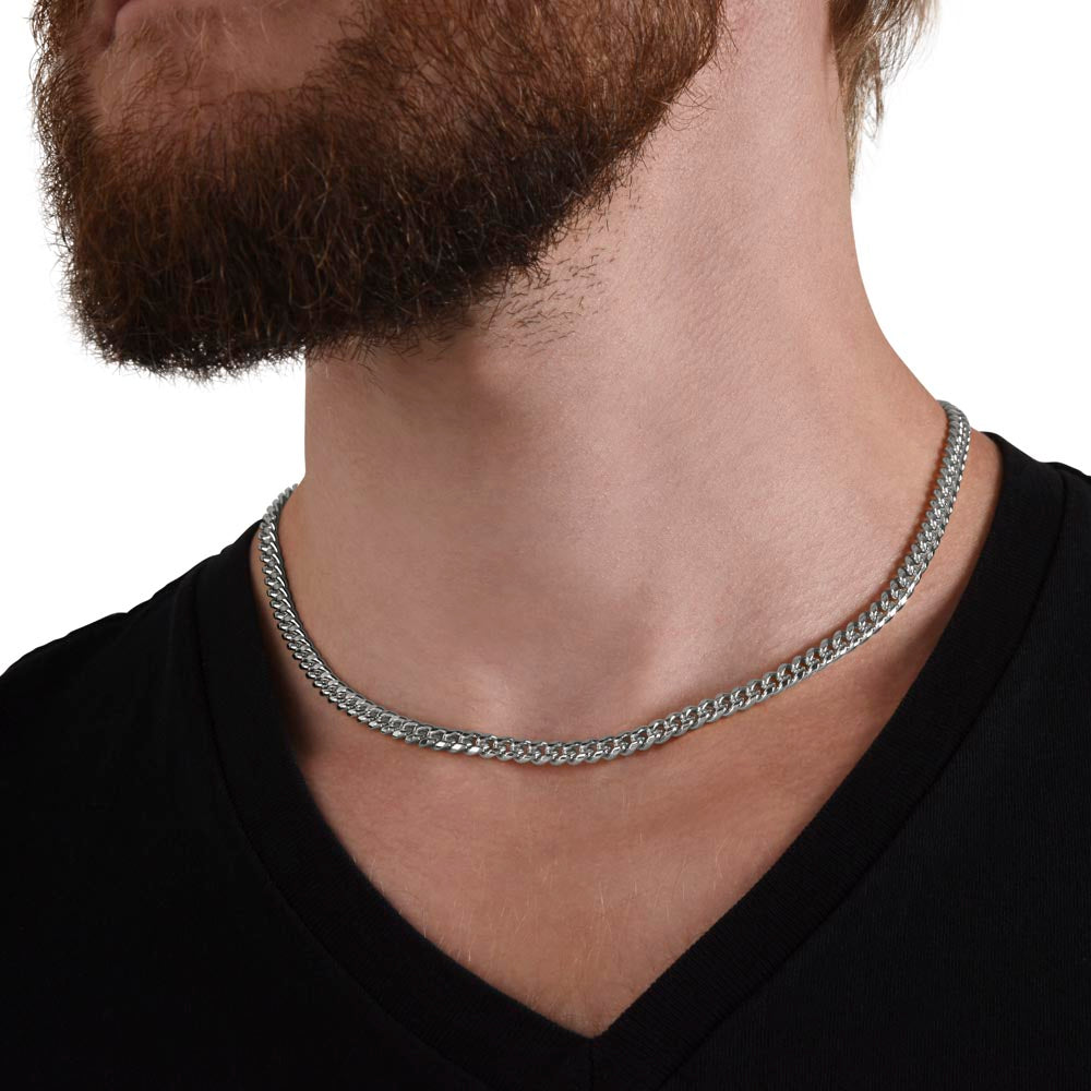 Promise Necklace Gift for Him, To My Man Cuban Chain Necklace, Anniversary Gift for Boyfriend