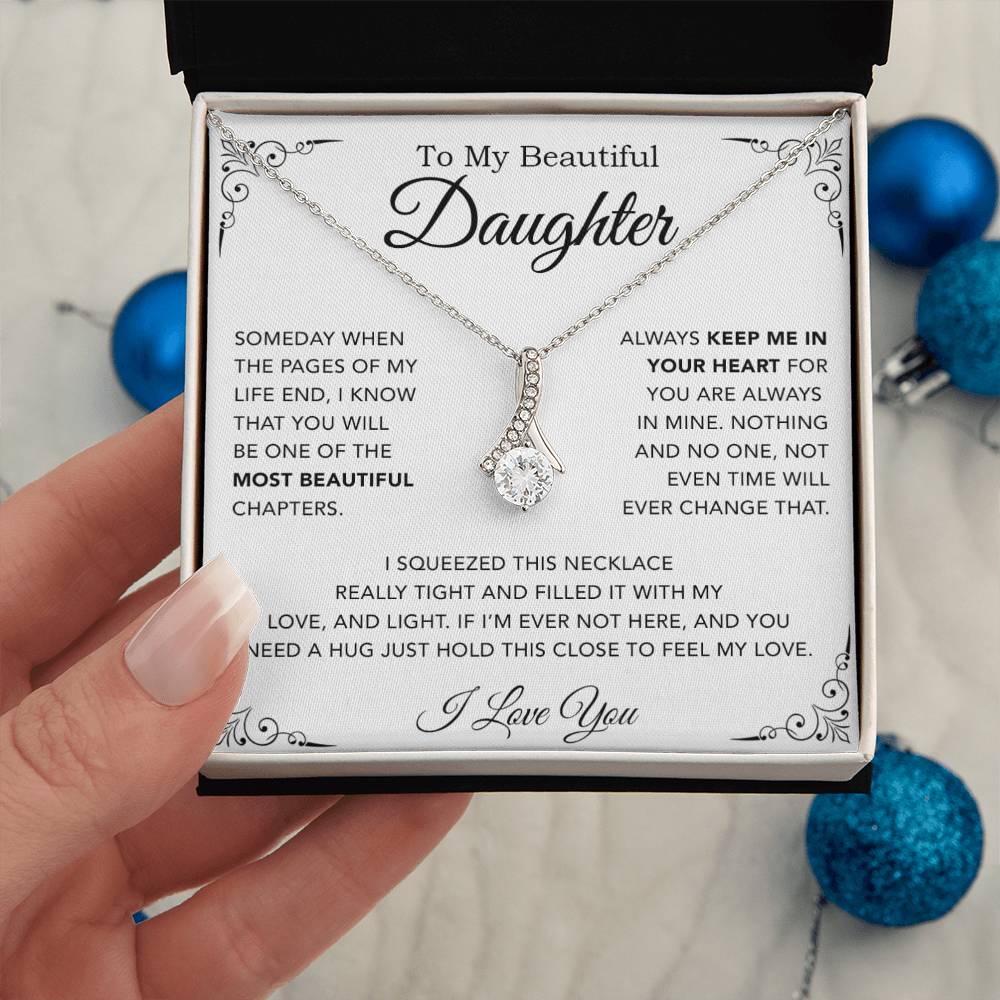 To My Daughter Necklace, Gift from Mother Father Daughter, Christmas Gift