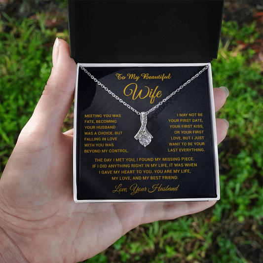To My Wife Necklace, Gift For Wife, Anniversary Gift For Wife, Necklace For Wife 3_5_Gold