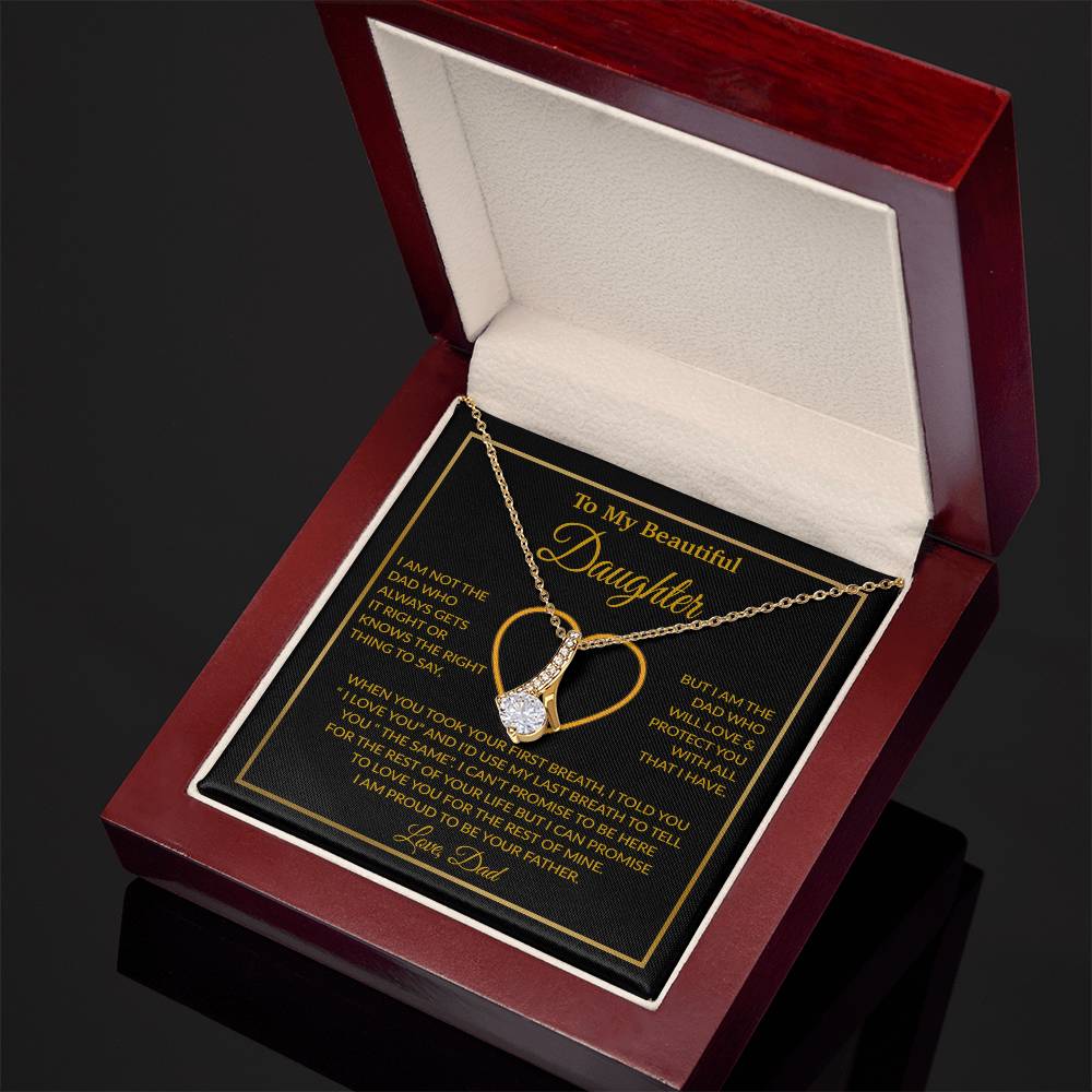 To My Daughter Necklace, Gift For Daughter From Dad, Daughter Father Necklace 12_1_Gold