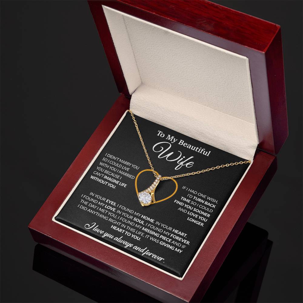 To My Wife Necklace, Wife Gift from Husband, Christmas Gift 8_12_Black
