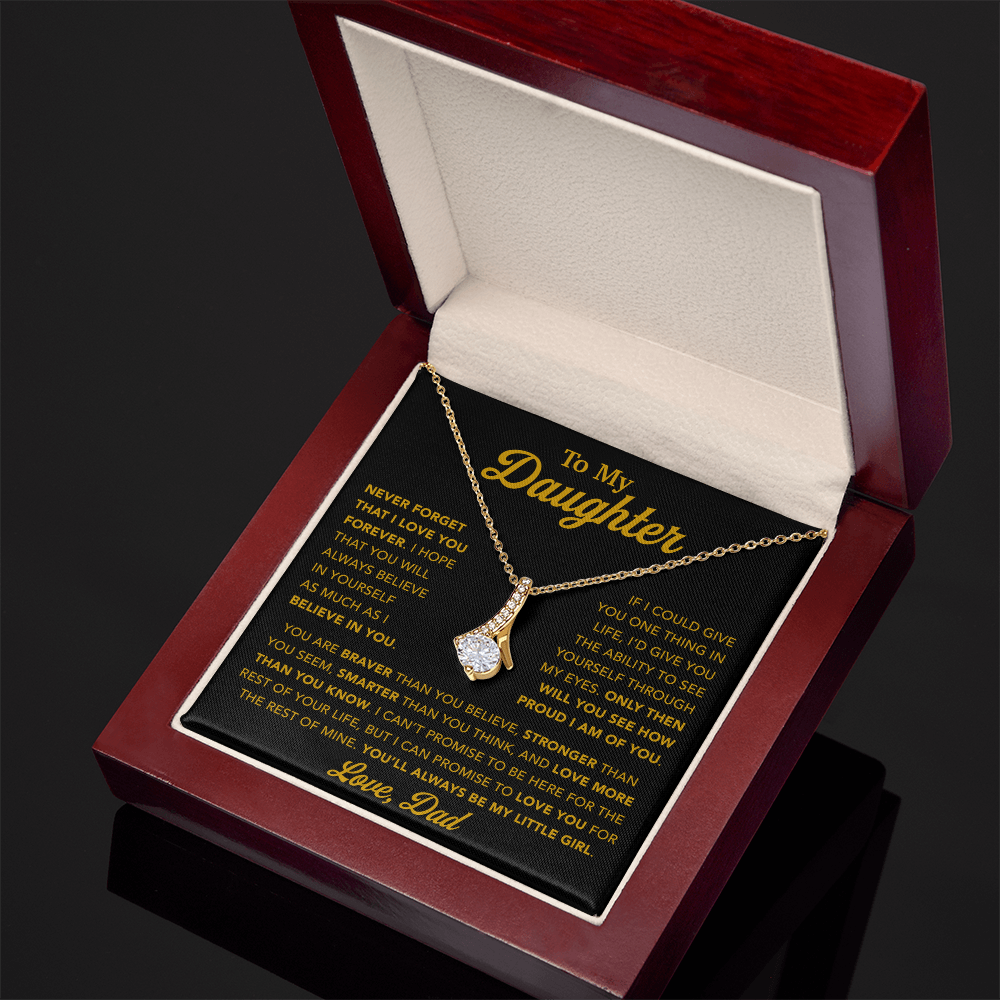 To My Daughter Necklace, Gift for Daughter from Dad, Father Daughter Necklace 21_1_Gold