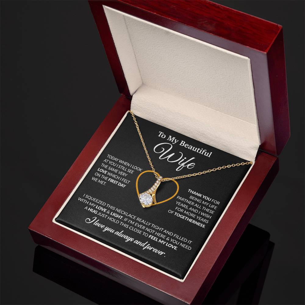 To My Wife Necklace, Christmas Gifts For Women, Anniversary Gift For Wife 9_12_Black