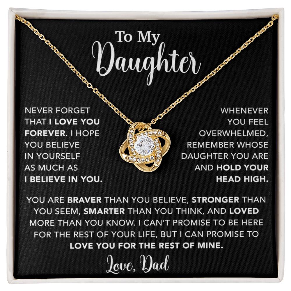 To My Daughter Necklace, Gift for Daughter from Dad, Father Daughter Necklace 9_4_Black