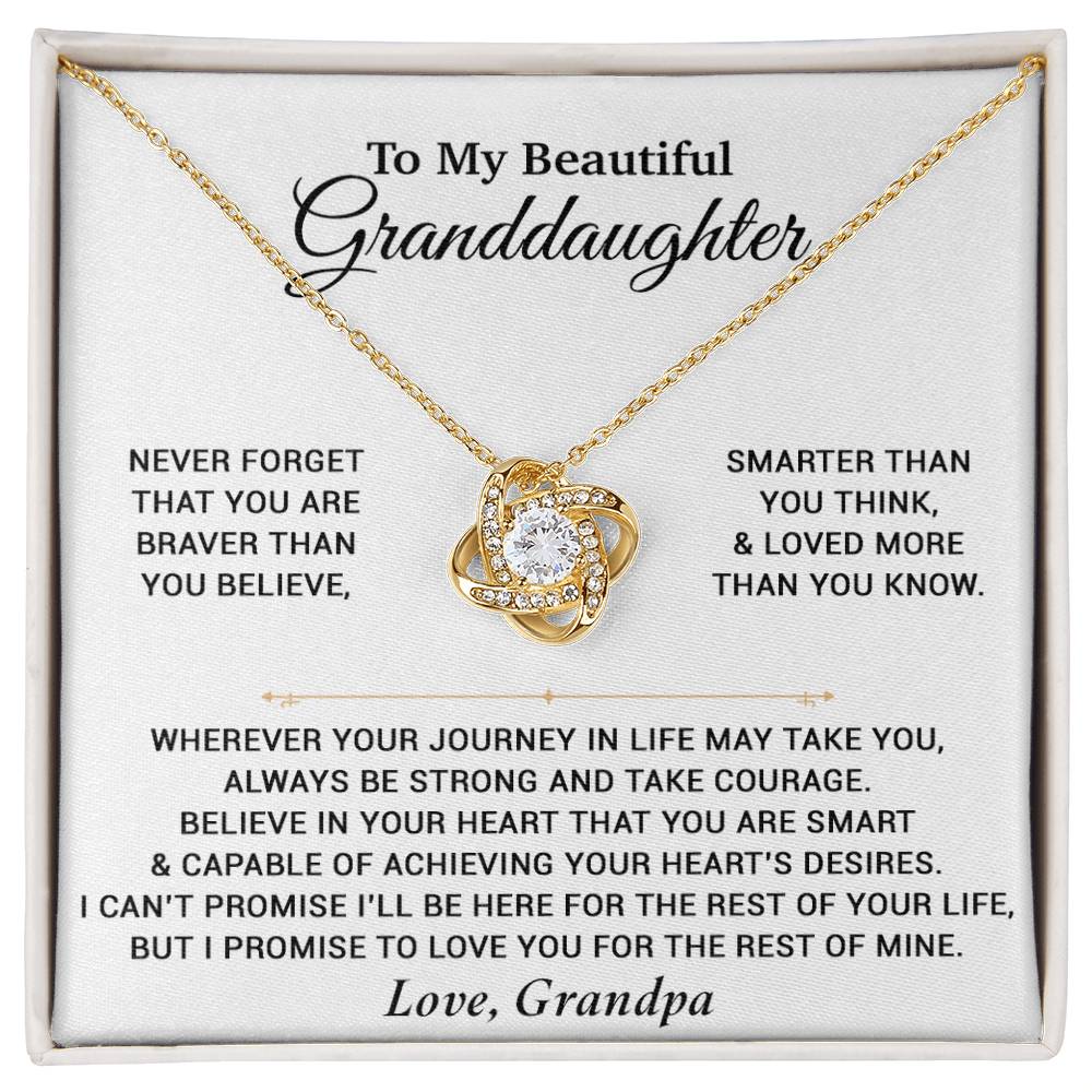 To My Granddaughter Necklace, Birthday Gift For Granddaughter, Birthday Gifts 9_6_White