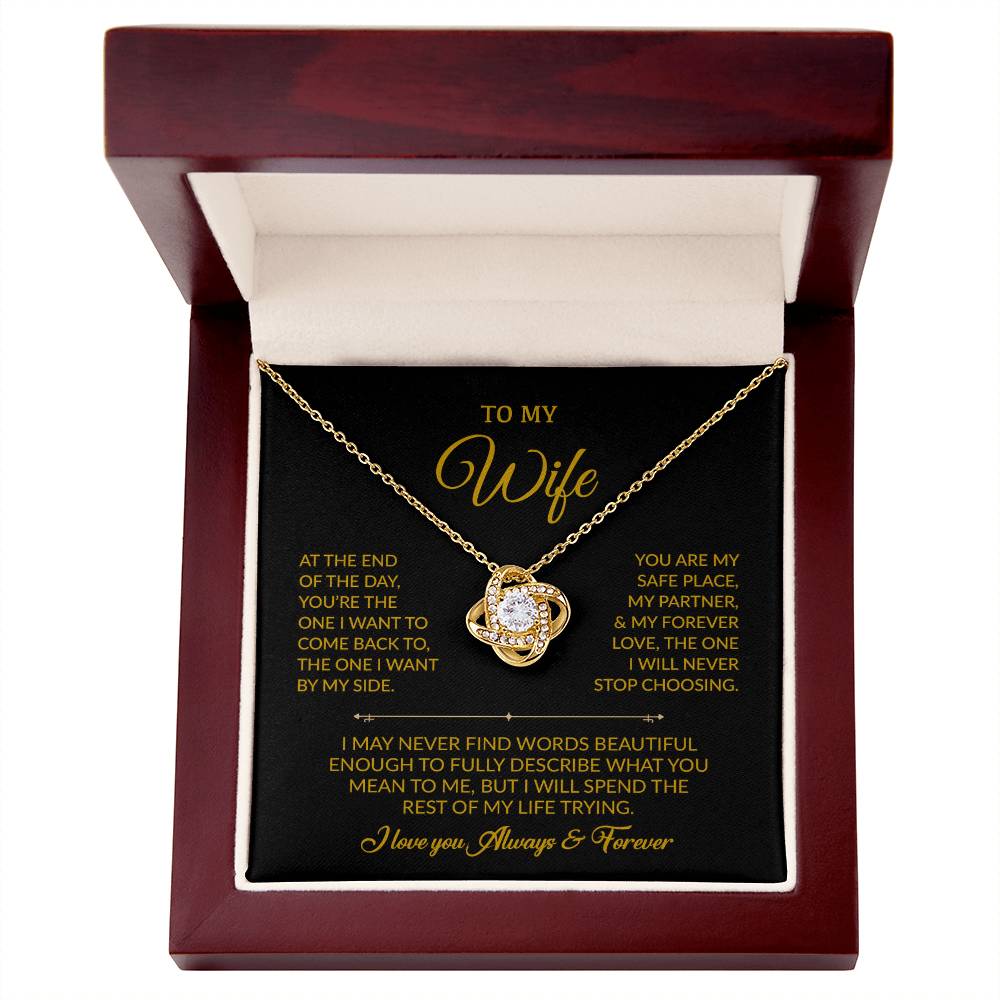 To My Wife Necklace, Gift For Wife, Anniversary Gift For Wife, Necklace For Wife 24_8_Gold