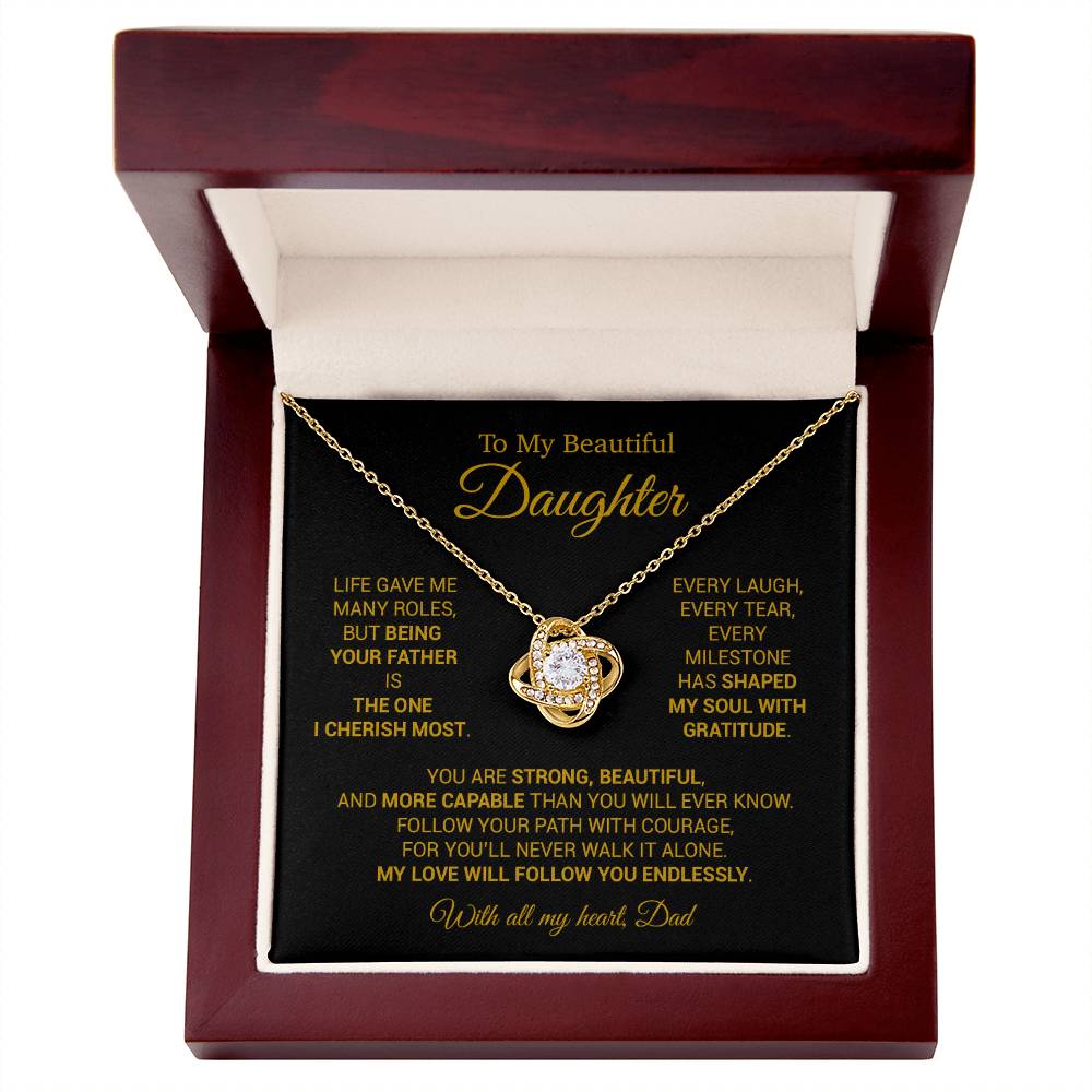 To My Daughter Necklace, Daughter Father Necklace, Daughter Gift From Dad 16_11_Gold