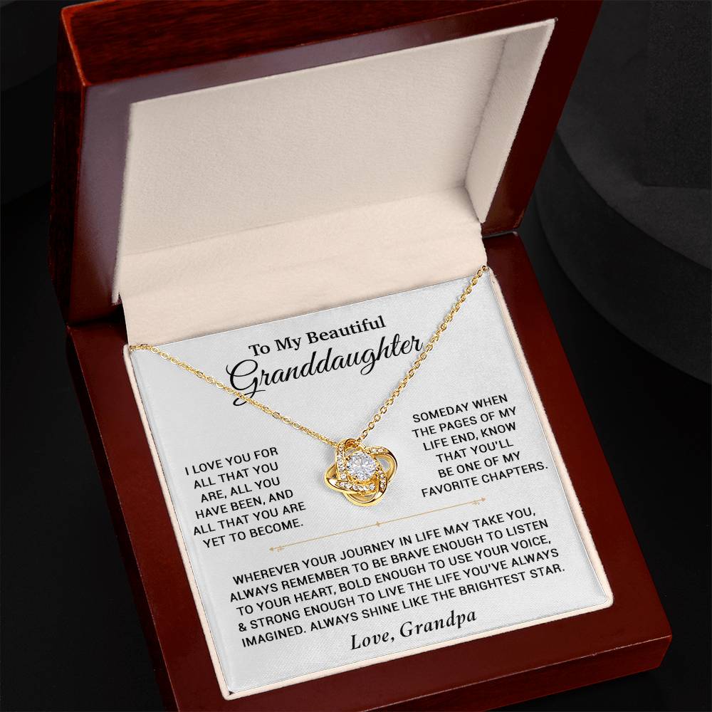 To My Granddaughter Necklace, Birthday Gift For Granddaughter, Birthday Gifts 12_6_White