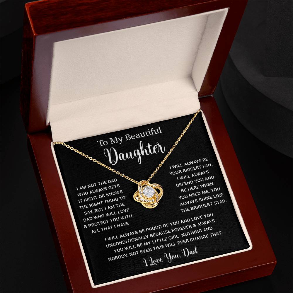 To My Daughter Necklace, Gift for Daughter from Dad, Father Daughter Necklace 6_5_Black