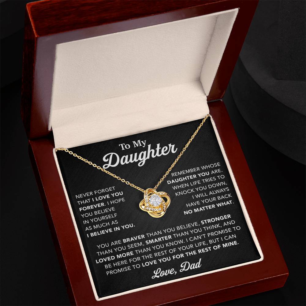 To My Daughter Necklace, Gift for Daughter from Dad, Father Daughter Necklace 25_2_Black