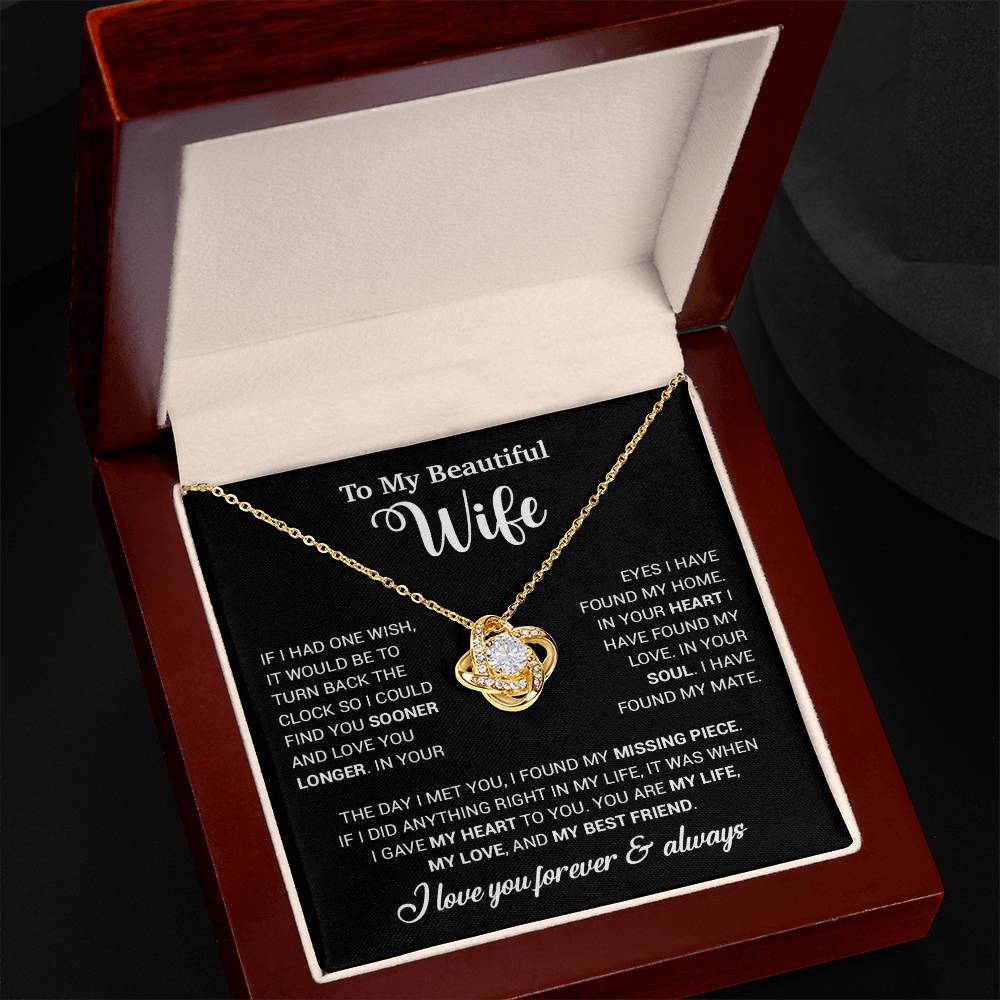 To My Wife Necklace, Wife Gift From Husband, Wife Husband Necklace, Christmas Gift 28_10_Black