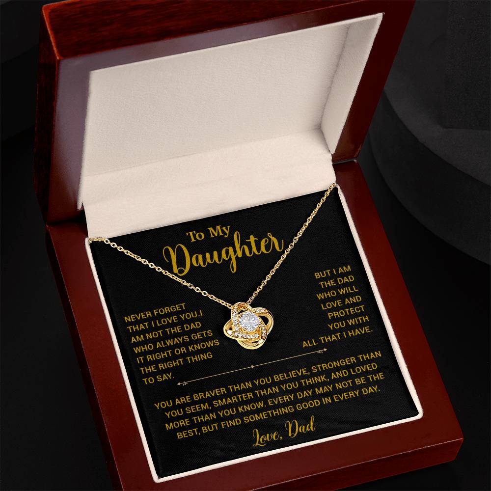 To My Daughter Necklace, Gift for Daughter from Dad, Father Daughter Necklace 2_6_Gold