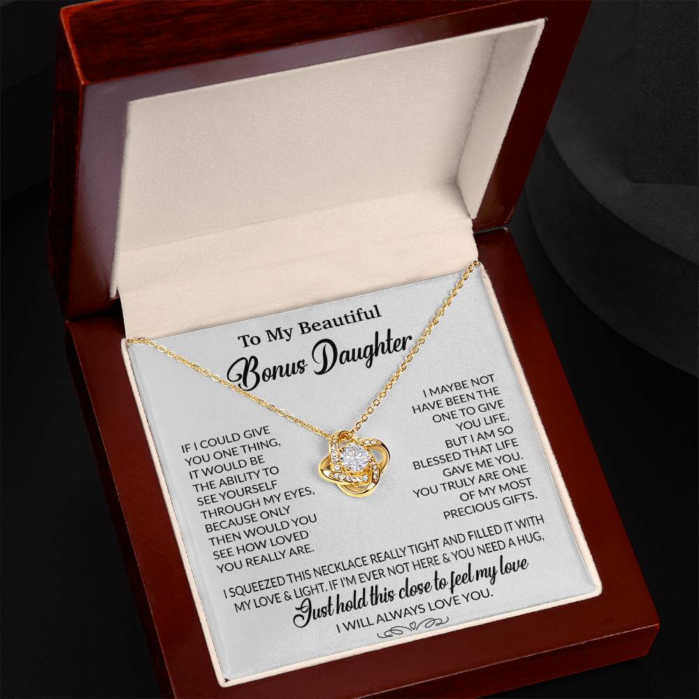 To My Bonus Daughter Necklace, Gift for Bonus Daughter, Step Daughter Birthday 1_10_White