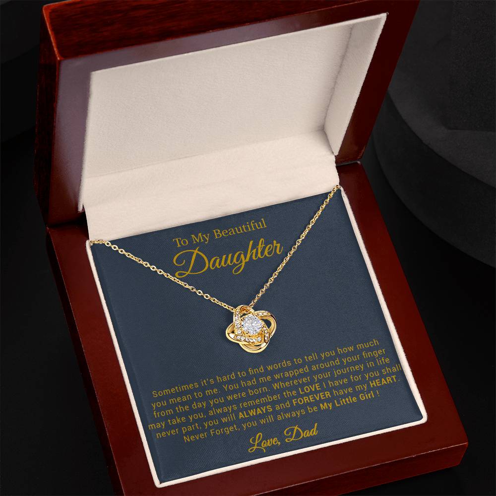 To My Daughter Necklace, Gift for Daughter from Dad, Father Daughter Necklace 20_4_Gold