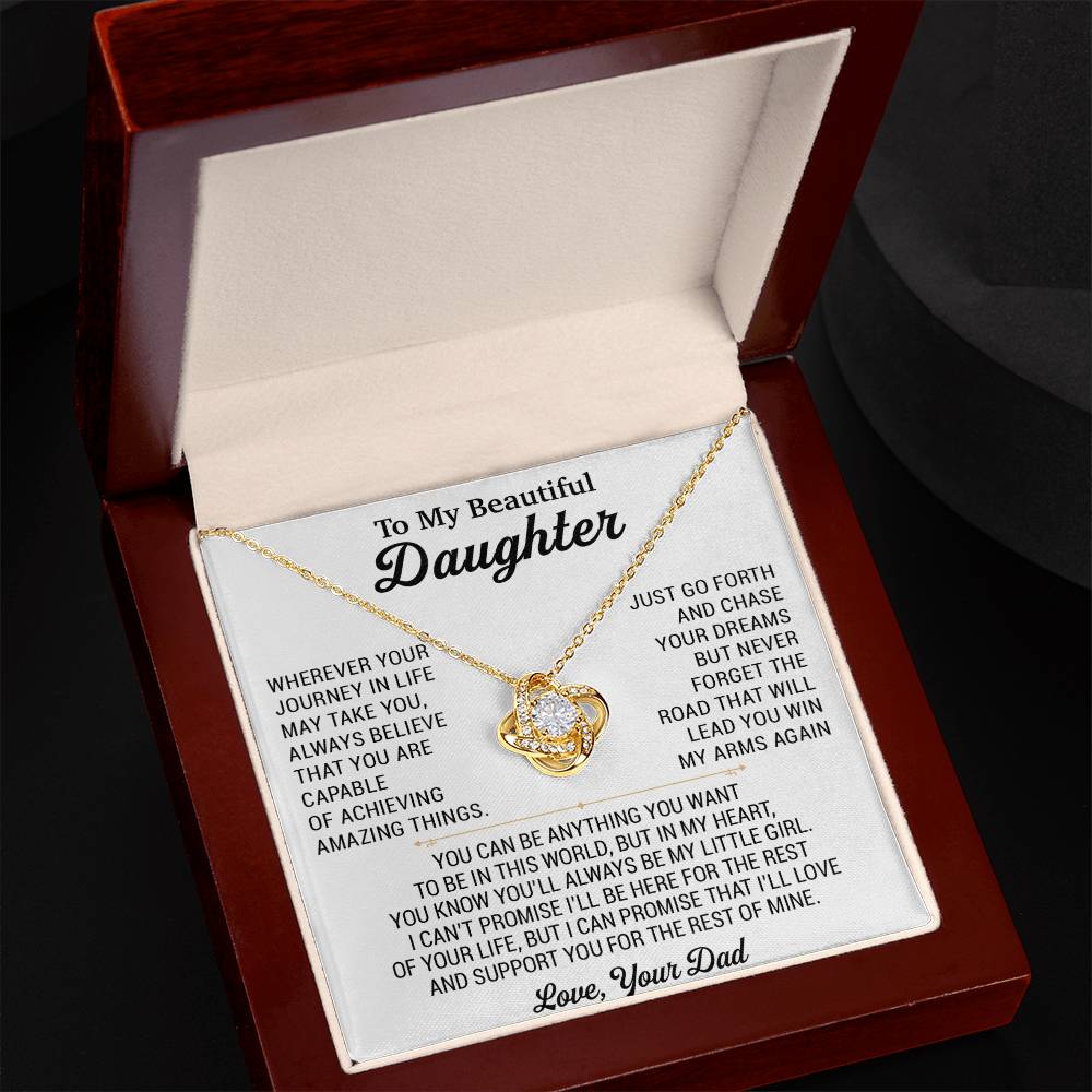 To My Daughter Necklace, Daughter Father Necklace, Daughter Gift From Dad 18_8_White