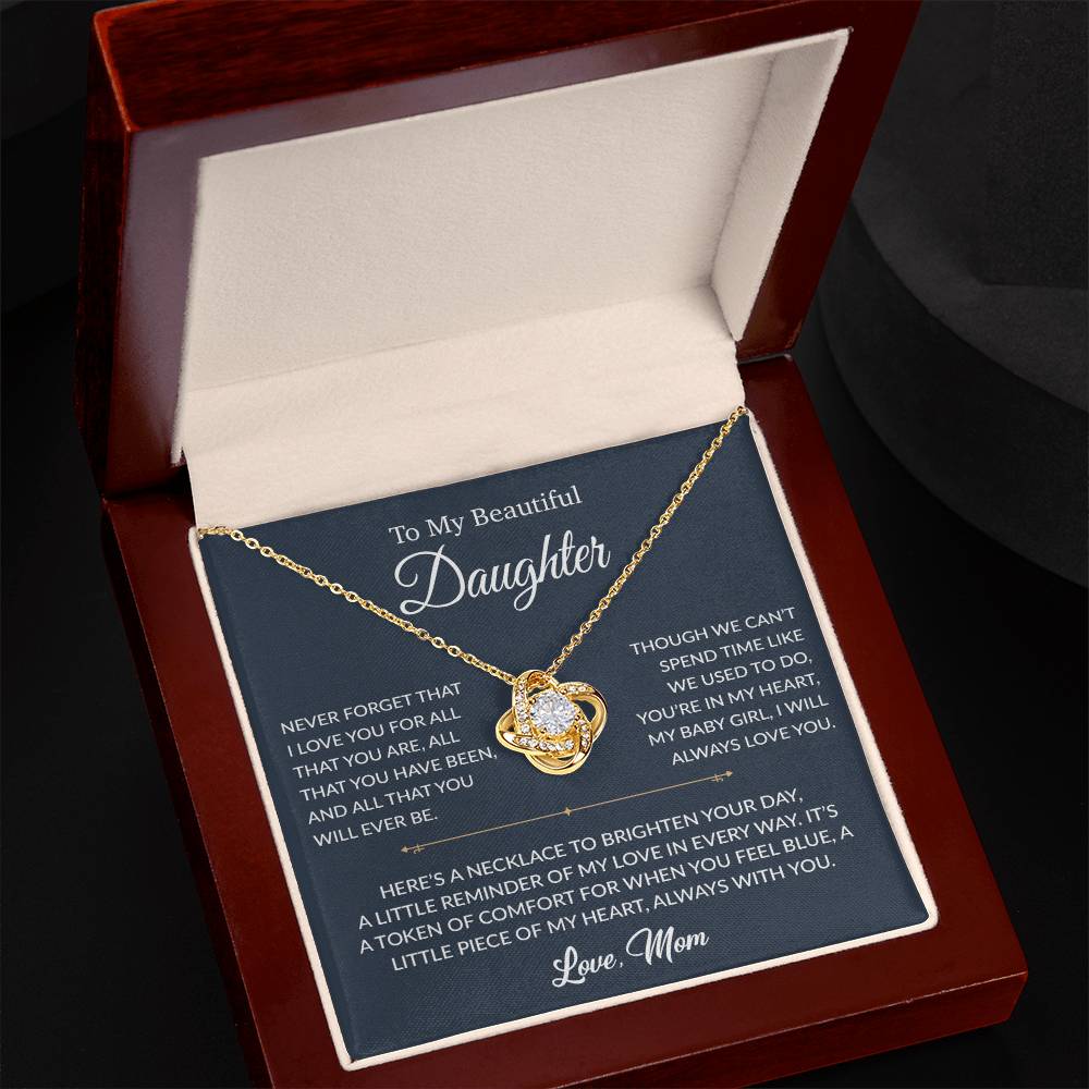 To My Daughter Necklace, Gift for Daughter from mom, Daughter mother Necklace 27_6_Blue