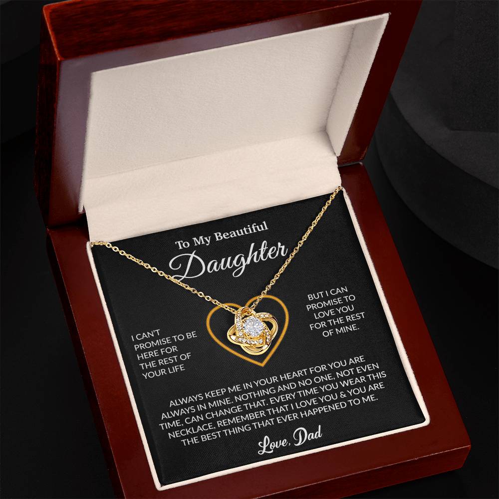 To My Daughter Necklace, Gift for Daughter from Dad, Father Daughter Necklace 6_6_Black