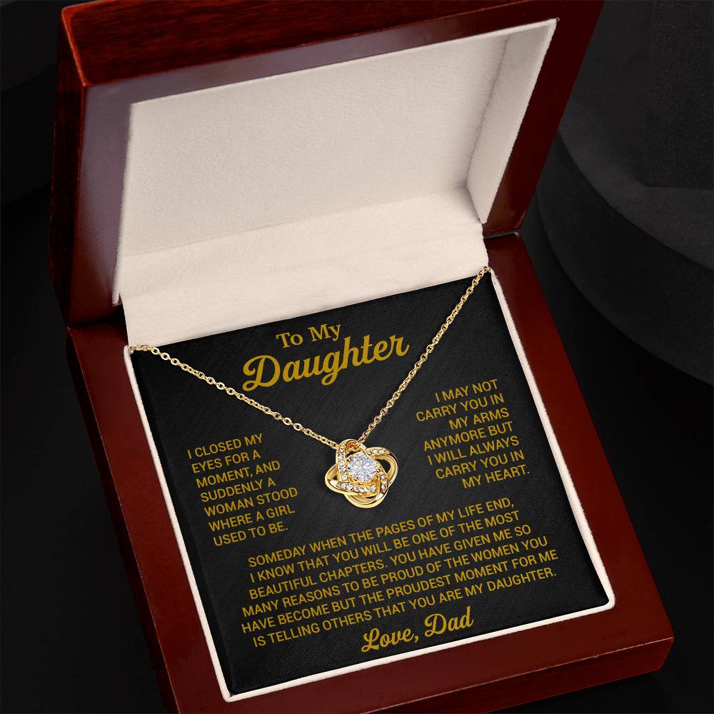To My Daughter Necklace, Daughter Father Necklace, Daughter Gift From Dad 3_8_Gold