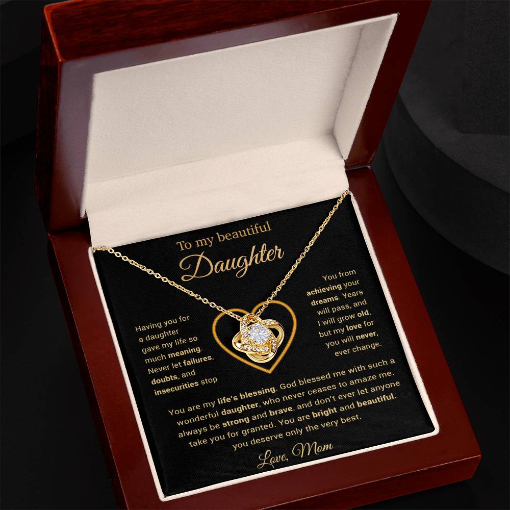 To My Daughter Necklace, Gift for Daughter from Mom, Daughter Mother Necklace 25_3_Gold