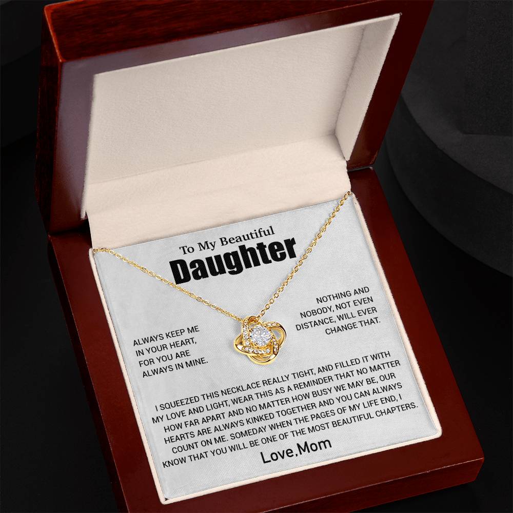 To My Daughter Necklace, Daughter Mother Necklace, Daughter Gift From Mom 2_6_White