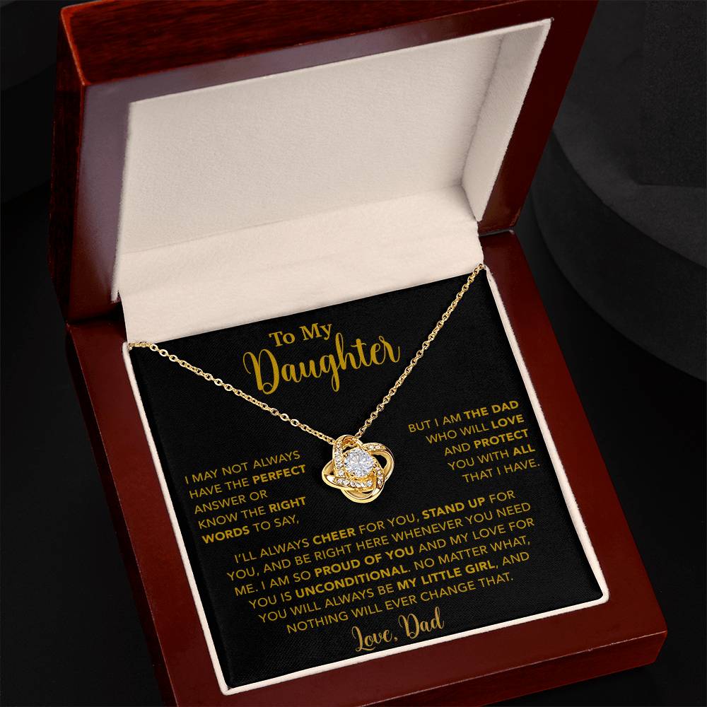 To My Daughter Necklace, Gift for Daughter from Dad, Father Daughter Necklace 15_6_Gold