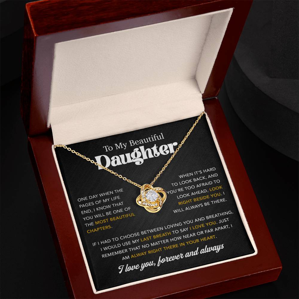 To My Daughter Necklace, Gift for Daughter from Dad, Father Daughter Necklace 7_7_Black