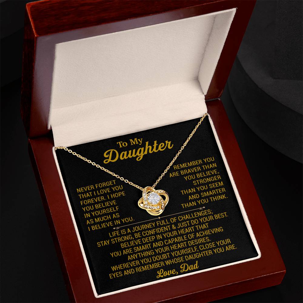 To My Daughter Necklace, Daughter Father Necklace, Daughter Gift From Dad 28_8_Gold