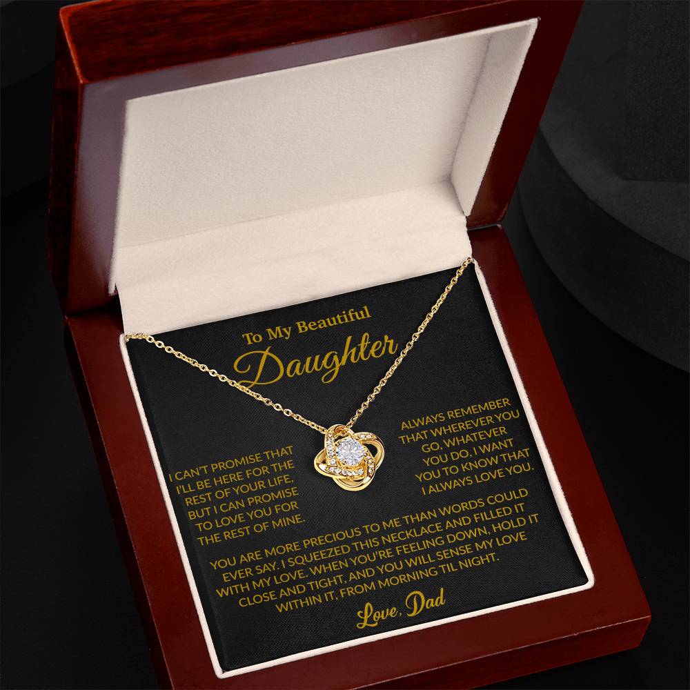 To My Daughter Necklace, Gift for Daughter from Dad, Father Daughter Necklace 8_6_Gold