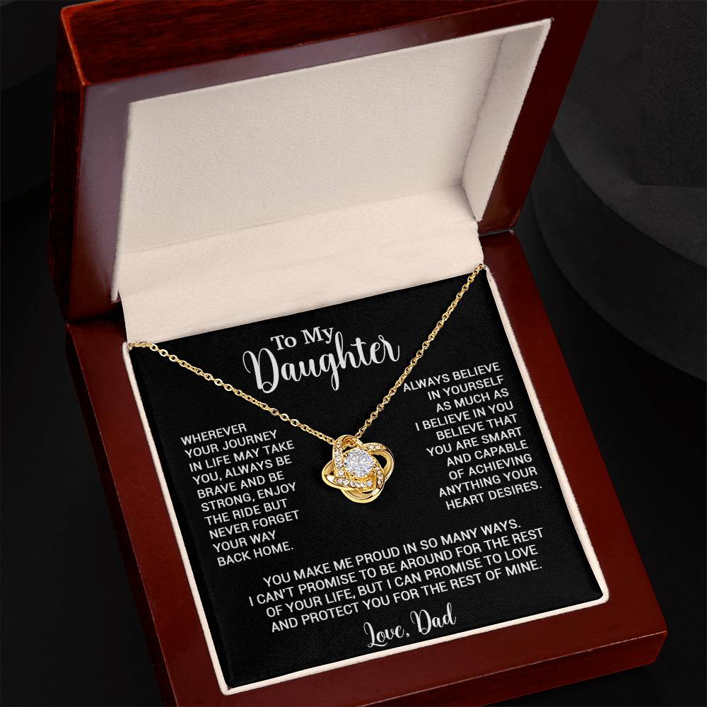 To My Daughter Necklace, Gift for Daughter from Dad, Father Daughter Necklace 3_6_Black