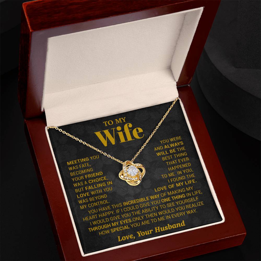 To My Wife Necklace, Meeting You Was Fate Love, Your Husband, Best Necklace For Wife_Gold
