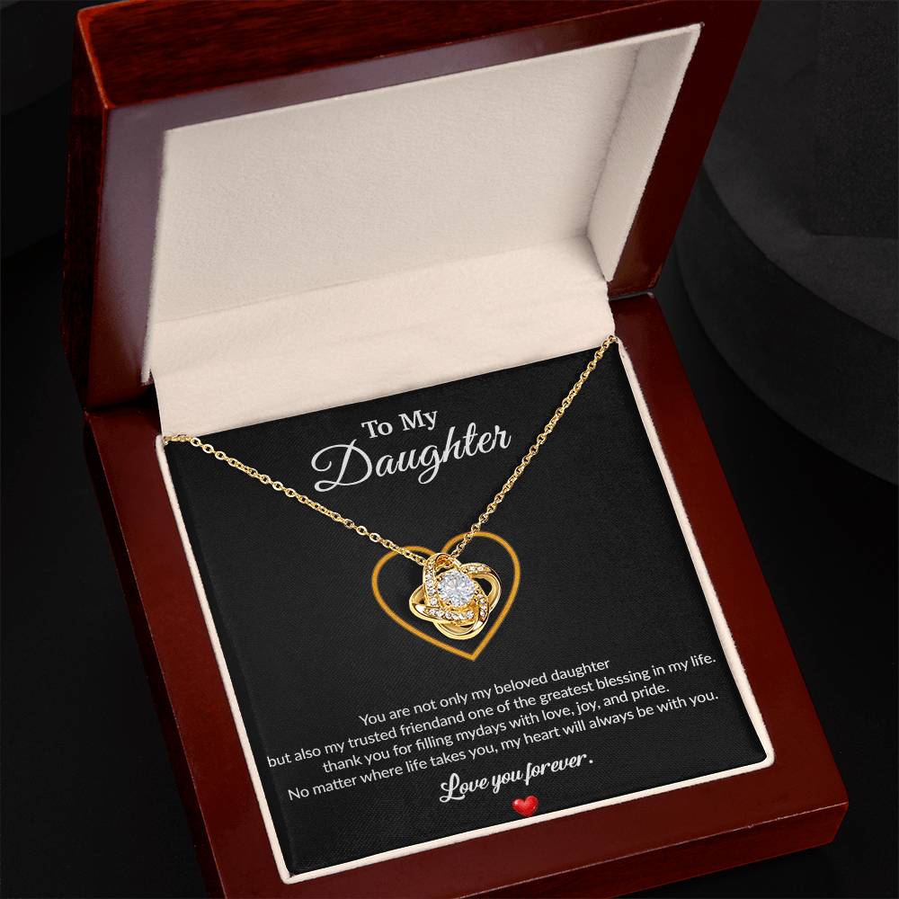 To My Daughter Necklace, Gift for Daughter from Dad, Father Daughter Necklace 13_8_Black