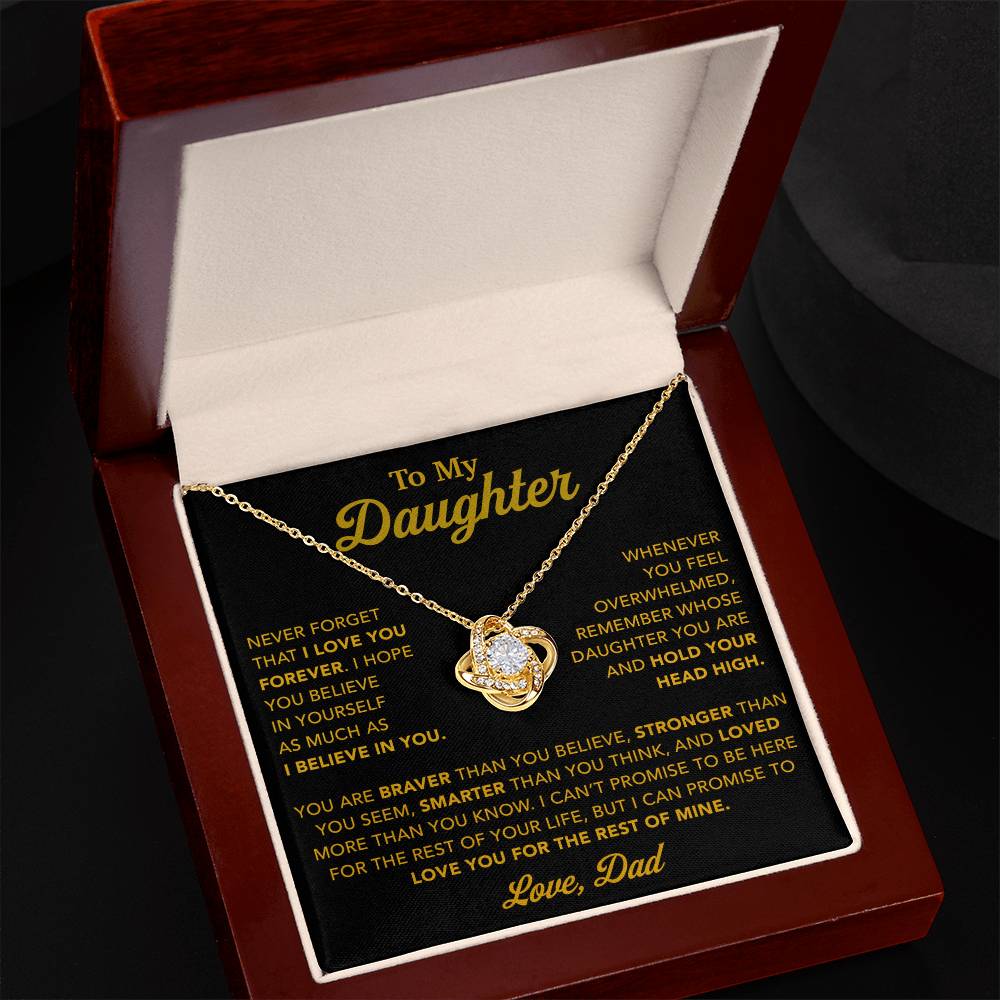 To My Daughter Necklace, Gift for Daughter from Dad, Father Daughter Necklace 26_10_Gold