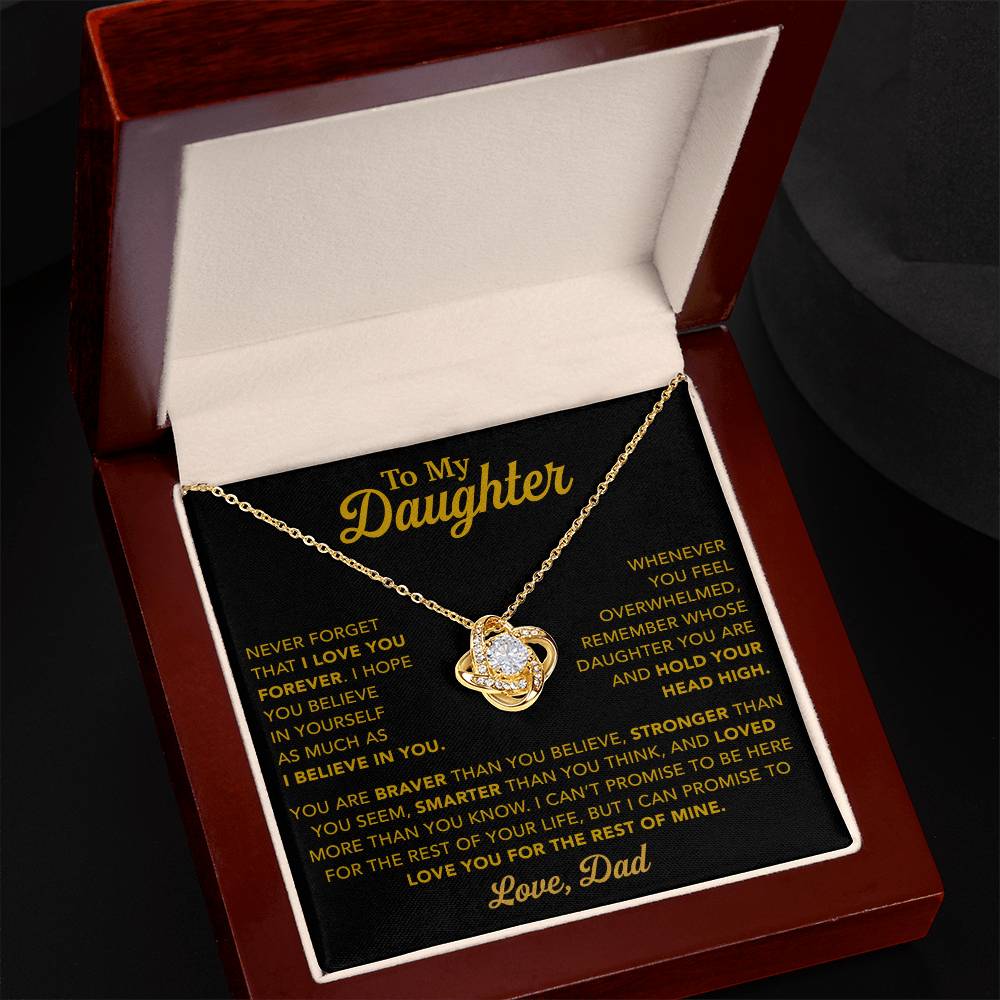 To My Daughter Necklace, Gift for Daughter from Dad, Father Daughter Necklace 27_11_Gold