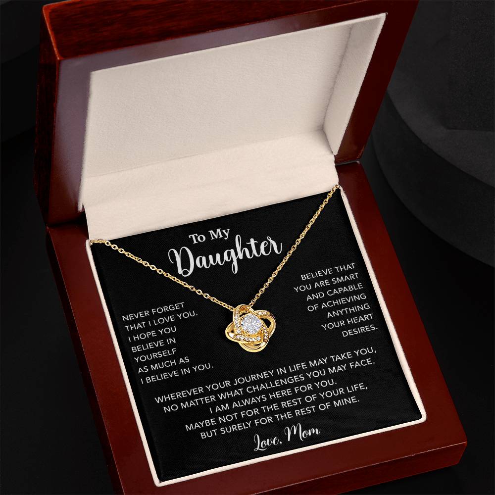 To My Daughter Necklace, Gift for Daughter from Mom, Mother Daughter Necklace 18_5_Black
