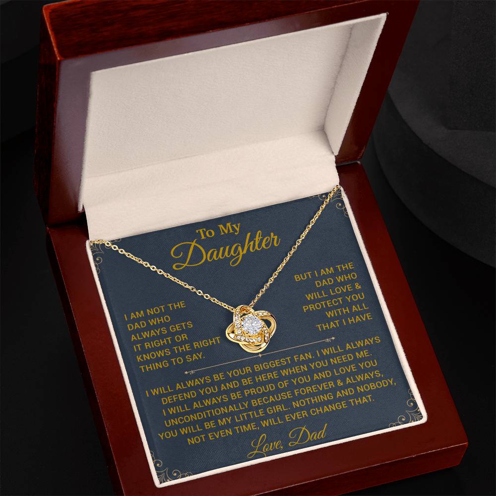 To My Daughter Necklace, Gift for Daughter from Dad, Father Daughter Necklace 7_10_Gold