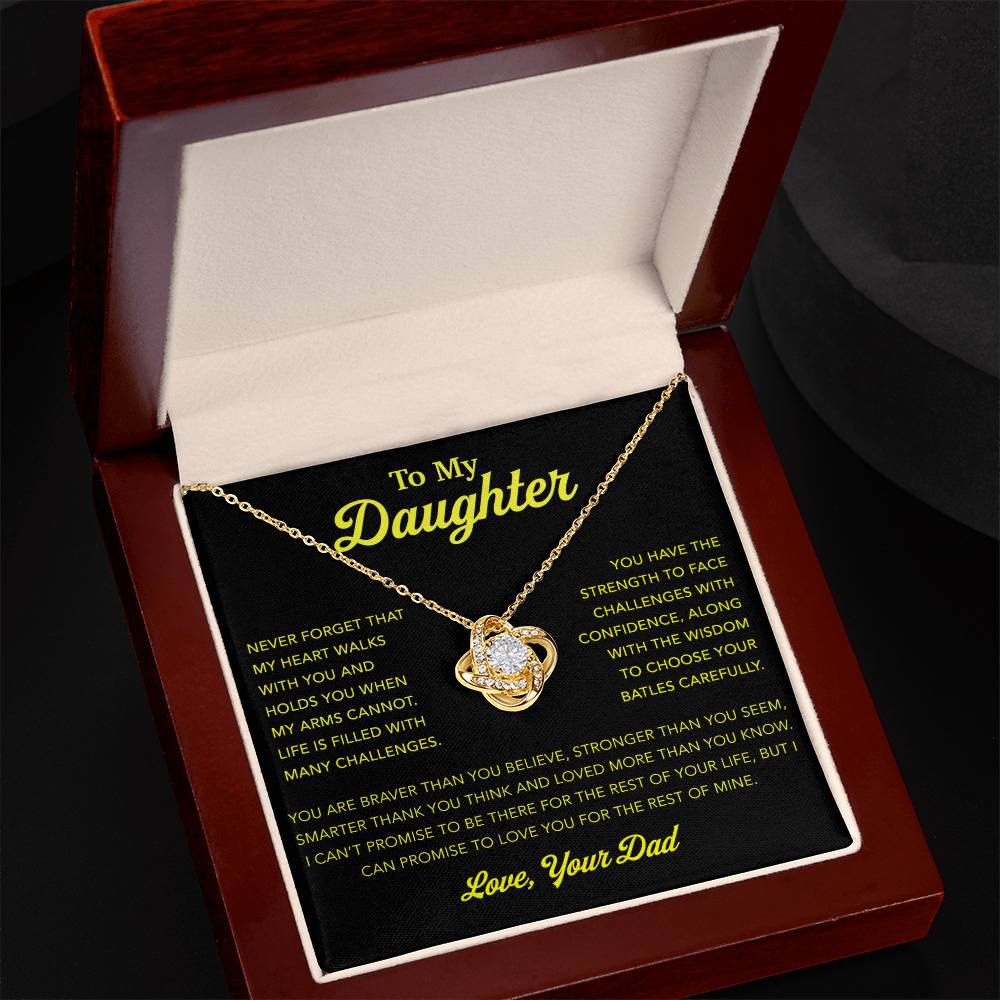 To My Daughter Necklace, Gift for Daughter from Dad, Father Daughter Necklace 3_12_gold