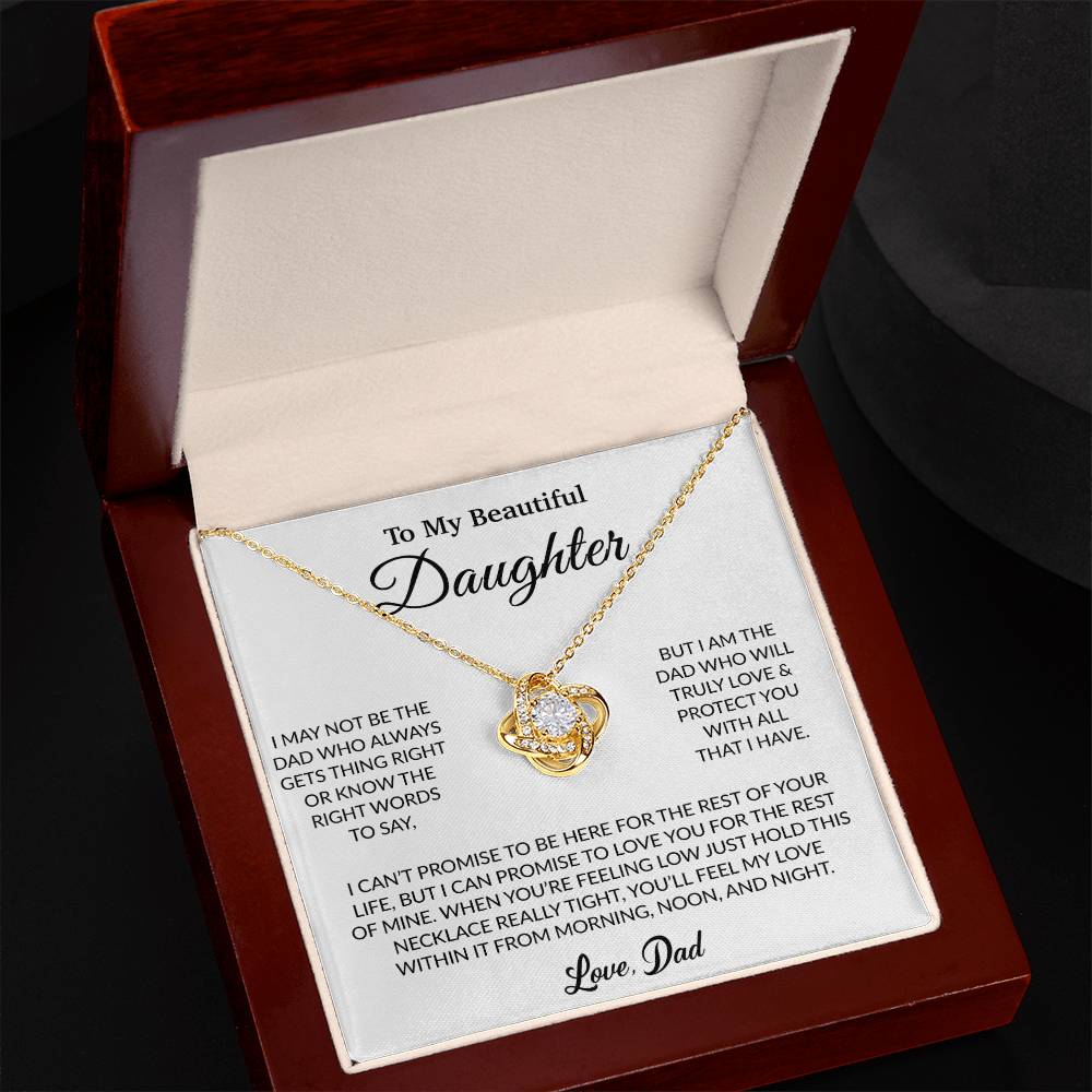 To My Daughter Necklace, Gift for Daughter from Dad, Father Daughter Necklace 16_6_White